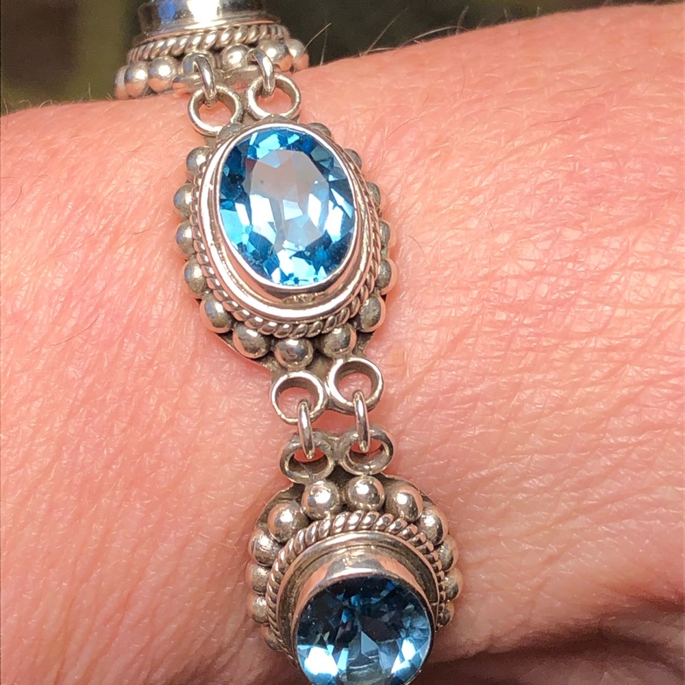Sterling Silver Blue Topaz Bracelet